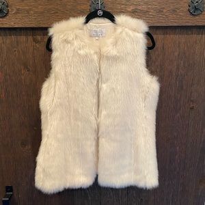 Zara Cream Faux Fur Vest